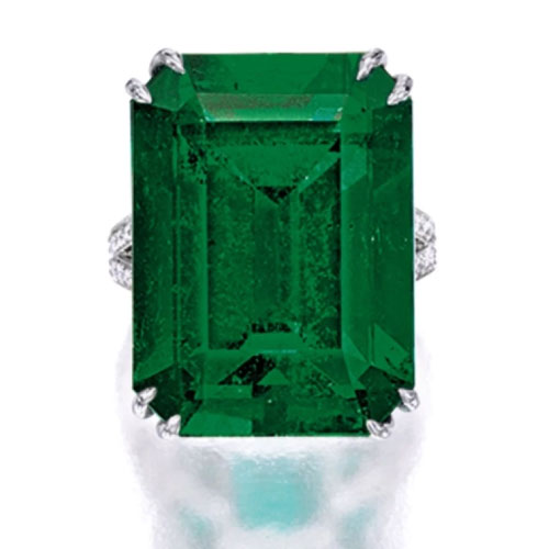An Impressive and rare Emerald and Diamond Ring