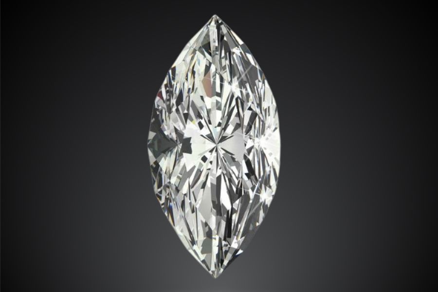 Marquise cut Diamond on a dark background